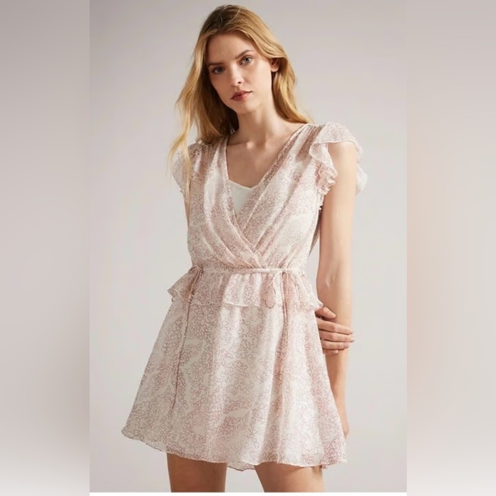 EUC Ted Baker Evelyna Printed Texture Mini Dress Size 1